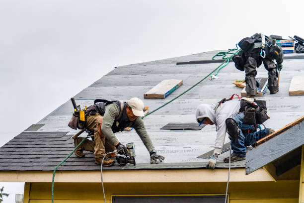 Professional Gutter Installation technician working in South Burlington, VT